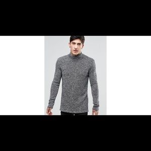 BEN SHERMAN Lambswool roll neck chunky sweater